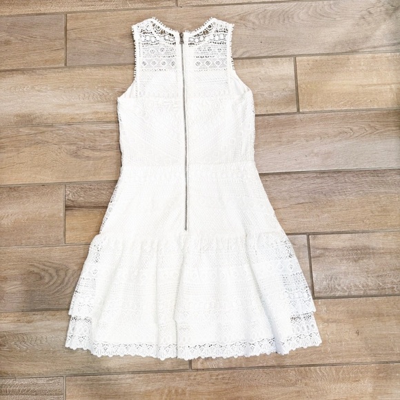 Parker Women's Nerissa Eyelet Mini Dress Sleeveless White Fit and Flare XS - Picture 7 of 7